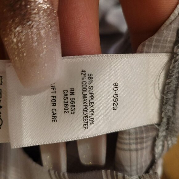 Cabelas 2XL CoolMax Mens Plaid Button-Up Shirt Gray & White - Picture 4 of 5